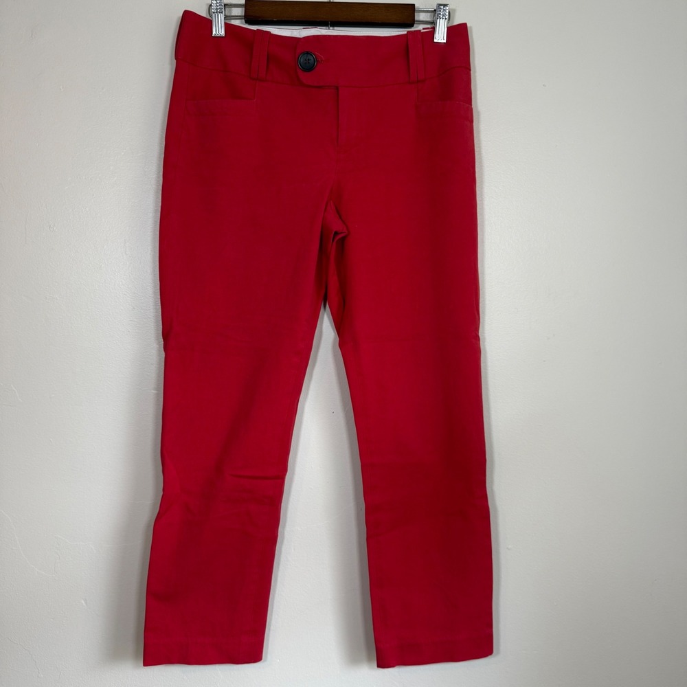 Banana Republic Martin Fit Straight Leg Trousers Size 4 Red